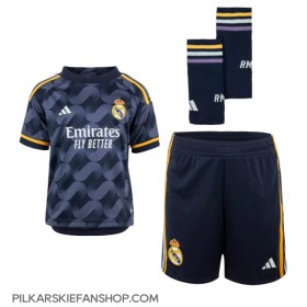 Koszulka piłkarska Real Madrid Jude Bellingham #5 Strój wyjazdowy dla dzieci 2023-24 tanio Krótki Rękaw (+ Krótkie spodenki)